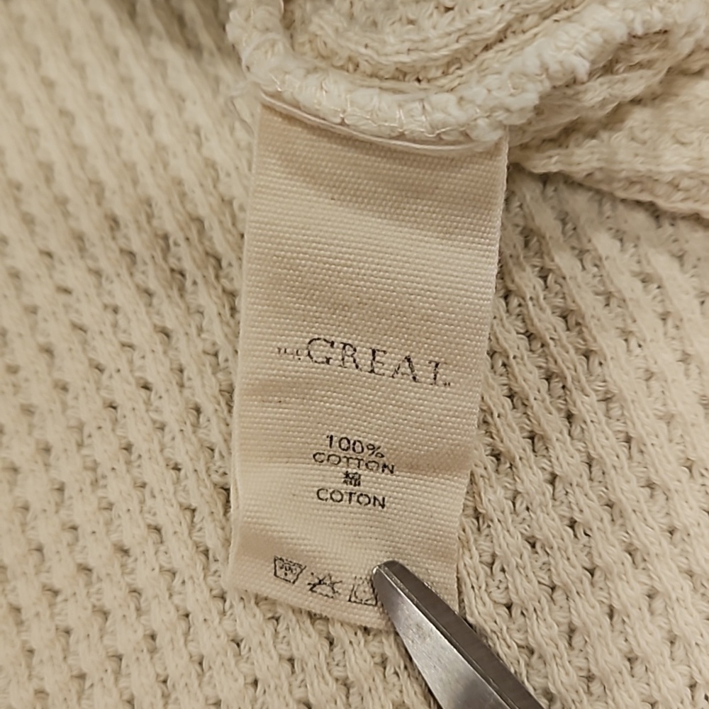 💕THE GREAT💕 The Great Circle Thermal Top ~ Washed White Wolverine Graphic 0 - Picture 15 of 15